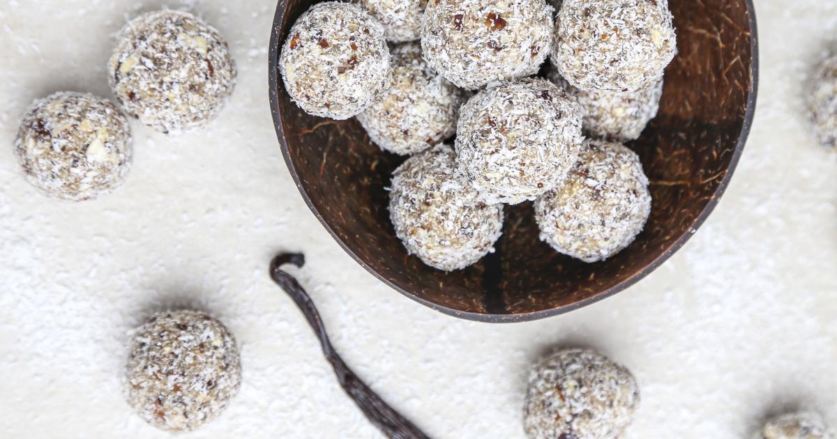 How about a healthy sweet treat of White Chocolate Bliss Balls?